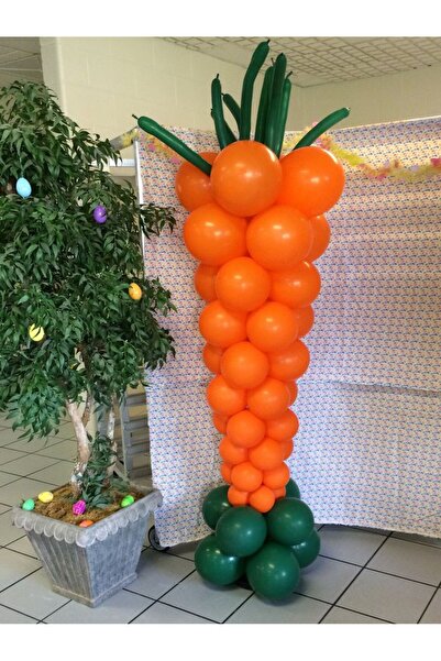 Lema Store balon konsept turuncu yeşil havuç tavşan diş buğdayı