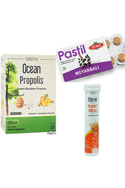 Ocean Propolis Sprey 20 ml+Otacı Meyan Balı Boğaz Pastili16'lı+Efervit C 1000 Mg 20 Efervesan Tablet