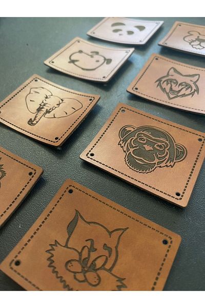 isimetiketim BERET LEATHER LABEL 4X5 CM 20 PIECES