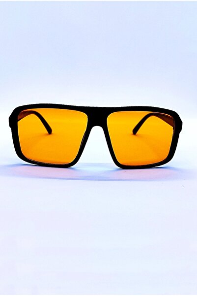 vogue vault Turuncu Renk Camlı Oversize Kare Çerçeve Unisex Gözlük