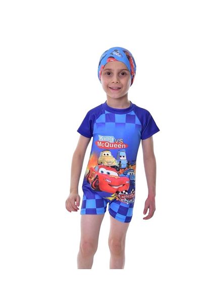 Arya Nisa Kids Boy Streify Character Printed Swimsuit Jumpsuit Suit