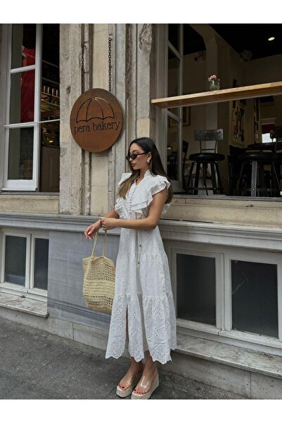 Genel Markalar PAMUK FİSTO ÖNÜ FIRFIRLI ELBİSE