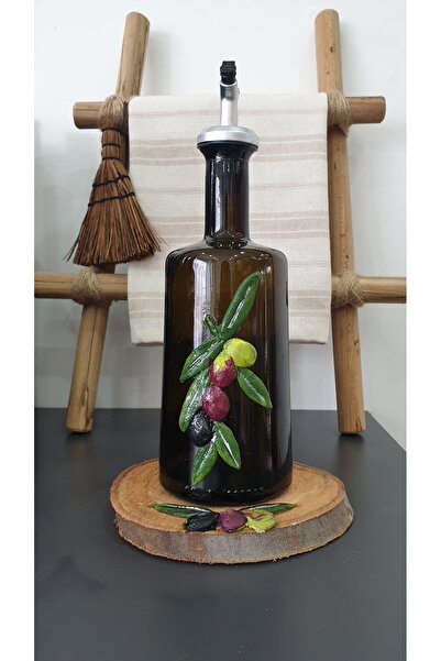 PitrakStore Amber Zeytinyağı Şişesi 500ml  Yağdanlık-Ağaç Stand