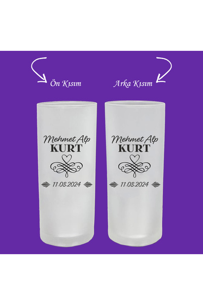 Ceymas Hediyelik Sevgililer Günü Kişiye Özel İsim ve Tarih Baskılı Buzlu Rakı...