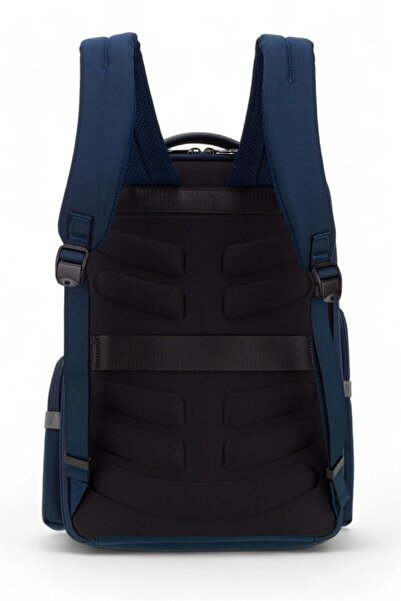 Pierre Cardin حقيبة ظهر للجنسين مقاس 16 بوصة باللون الأزرق الداكن 01PC00302