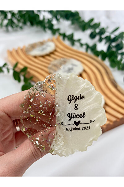 TİLİA DESİGN Epoksi Magnet Gümüş Söz Nişan Nikah Düğün Kına Hediyelik Organiz...