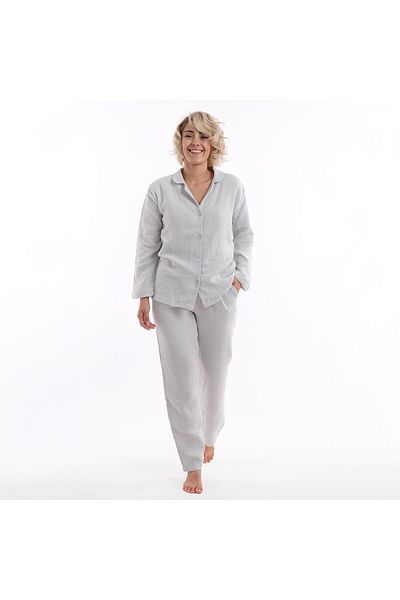 DALİSA Muslin Women's Pajama Set - Buttoned Collar