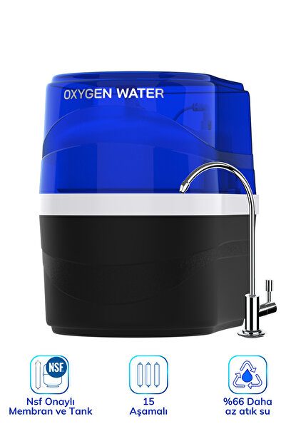 OXYGEN WATER Premium 15 Aşamalı Nsf Onaylı Antibakteriyel Çelik Su Tanklı Su Arıtma Cihazı