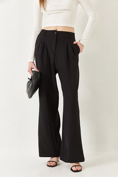 Bianco Lucci Women's Wide Leg Masculine Woven Trousers 60271019