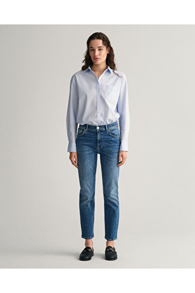 Gant Kadın Mavi Slim Fit Jean Pantolon