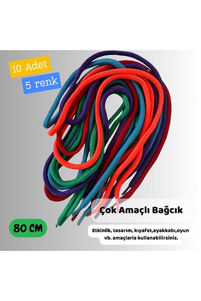 Okhool Laces Multi-Purpose Colorful Laces 10 Pieces 80 cm Event Design Clothing Shoelaces