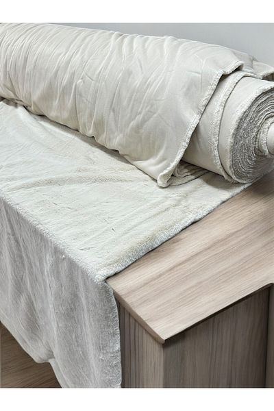 PLUSH STUDIO ISTANBUL Toscana 500Gr Imported Ecru Plush Rabbit Feather Faux Fur - 100X150Cm Home Textiles