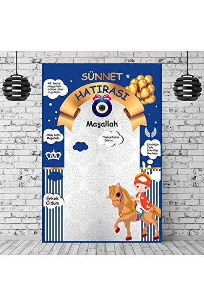 Parti Dükkanım Sünnet Hatırası Afişi Koyu Tema 100*150 cm