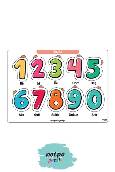 kutuTR Mega Puzzle Set - 6-Piece Wooden Puzzle, Numbers Shapes Fruits Animals Vegetables