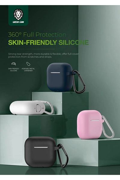 Green Lion Berlin Series Silicone Case For Airpods 4 - White