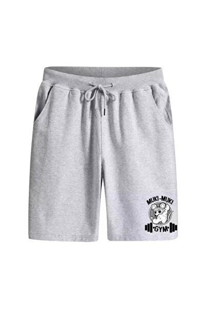 caddekombin شورت رجالي من Mukı Mukı منقوش بجيب برمودا مع حبل مقاس عادي باللون...