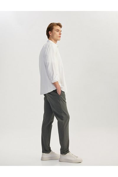 Koton Viscose Blended Folded Leg Waist Lace-Up Trousers