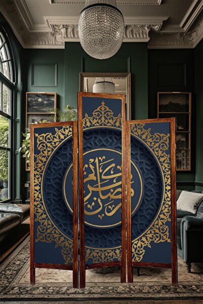 Modacanvas Masif Ahşap Kumas Asimetrik Paravan