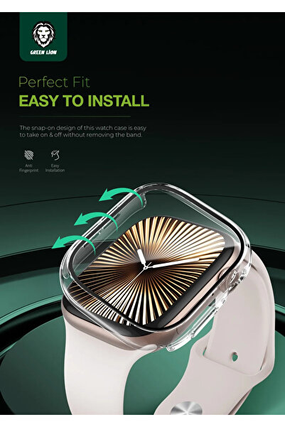 Green Lion حافظة Guard Plus PC لساعة Apple Watch مقاس 42 مم - شفافة
