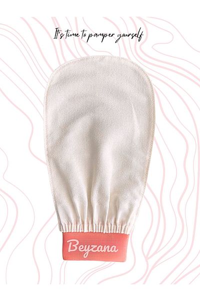 AKDAG HOME 1 Piece Ecru Bath Shower Scrub Exfoliating Glove 100% Flush Silk For Women And Men