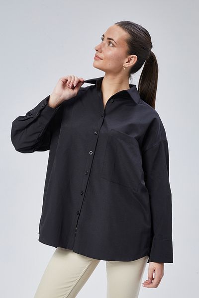 lurex moda Cămașă oversize cu un singur buzunar