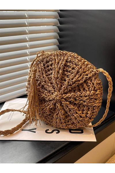 TOM COMPANY Macaron Knit Handmade Bag - Paper String Knit / Straw Raffia Summer Bohemian Bag