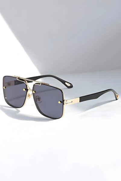 MACERATİ Luxury Unisex Black Gold Sunglasses