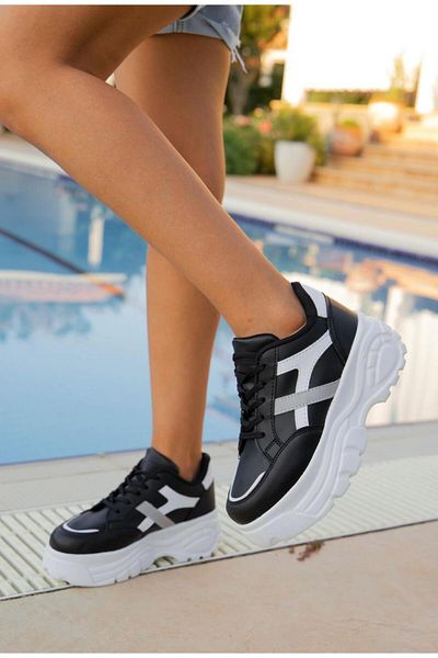 brosco Pantofi sport de damă, cu model, elegant, casual, cu talpă înaltă, 6 cm, pantofi ușor, confortabil