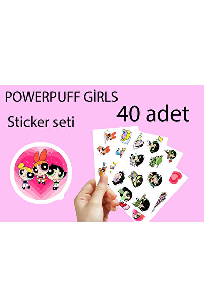 Akumastik Powerpuff Girls - Blossom Buttercup Bubbless - 40 adet sticker