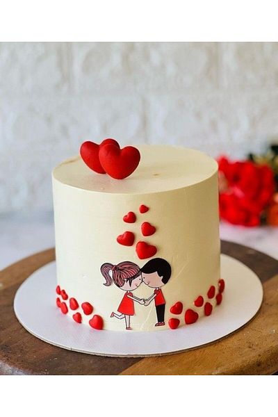 by şeyda palancı For Valentine's Day - Lovers Couple with Hearts and Edible Print from Candy Dough