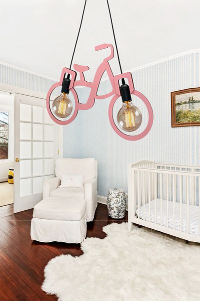 Nurnivus Bicycle Chandelier Wooden Pendant Lamp Modern Rustic Lamp Decorative Cafe Office Young Children's Room Living Room Chandelier