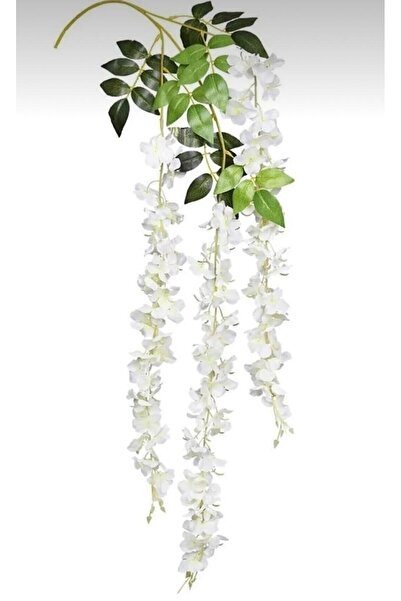 etxShop Sarkan Beyaz Akasya Çiçek 3 Dallı 100 Cm Yapay Çiçek