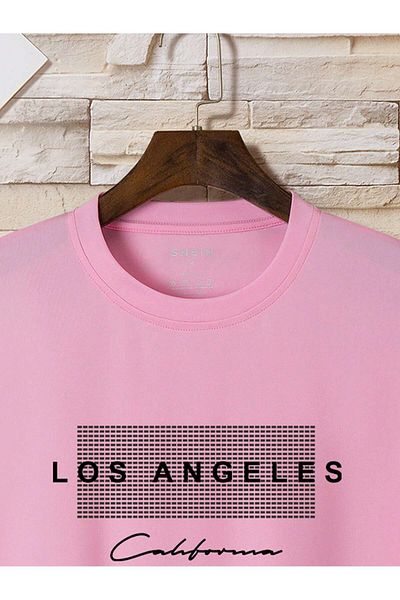 EFFRENATU Μπλουζάκι με στάμπα hila fashion Los Angeles σε διαφορετικά χρώματα, μεγάλο μέγεθος