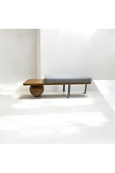 KURLUMOBİLYA BENCH PUF MODERN  NATURAL GRİ