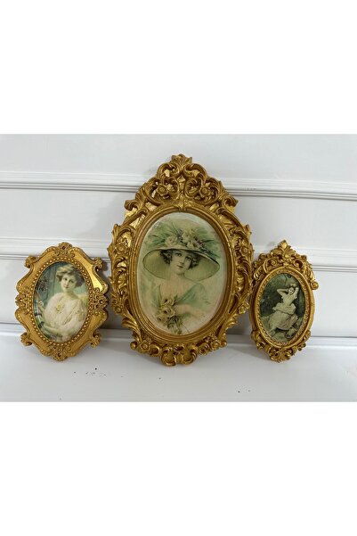 busraconcept Vintage Tarzı Duvar Tablo 3lü Nostanji Dekopaj Tablo Büyük 42cm ...