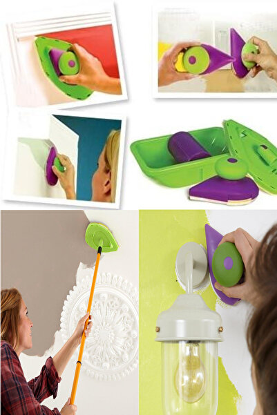 ESENLİWE Köşe Boyama Aparatları Boya Cihaz Aparat Ev Boya Rulo Kolu Aracı Büy...