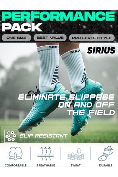 Sirius Sportswear Imported Pro Performance Anti Flu Rubber Non-Slip Sole Soccer,Basketball,Tennis,Yoga,Running Training Socks