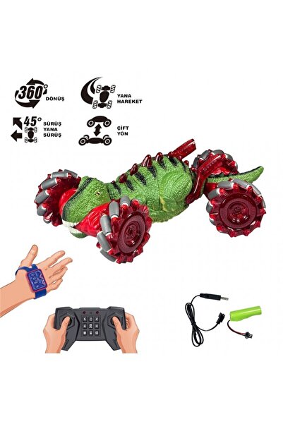 dekantoys Uzaktan Kumandalı Full Fonksiyon Dinozor Bilekten Kontrol Şarjlı 2.4G Elle Kontrol Dinozor Araba