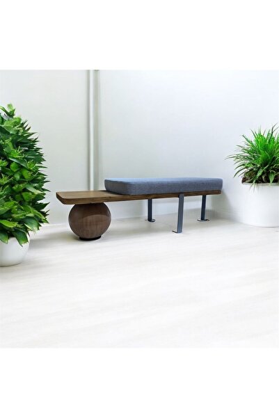 KURLUMOBİLYA BENCH PUF MODERN  NATURAL GRİ