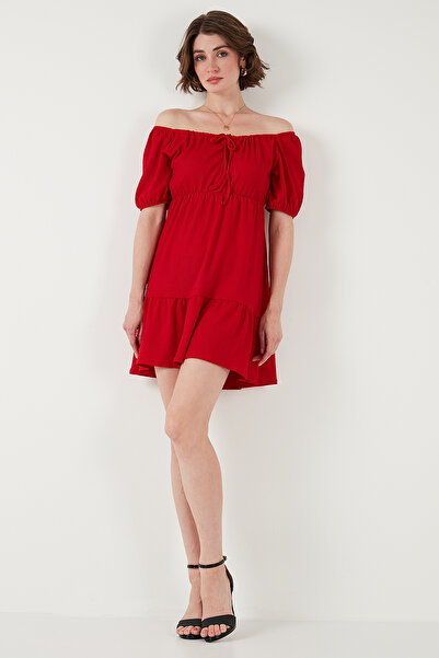 Lela Front Gathered Balloon Sleeves Mini Dress Dress 5869005