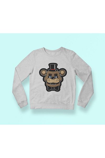 MAGORS ДВОЙНО СИВ СУИТШЪРТ С ПРИНТ FNAF И ОБЪРКАНО ЯКЕ - ДВА ПРОДУКТА НА ЕДНА ЦЕНА