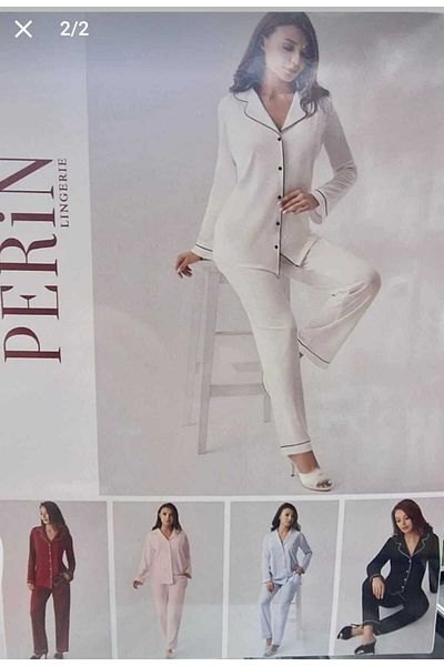 tubgen Set de pijamale de lux pentru femei Perin, din bumbac pieptănat