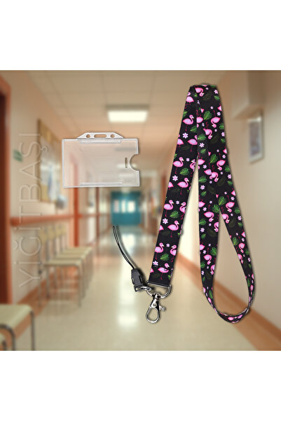 YİĞİTBAŞI FLAMİNGO Desen Boyun İpi Ve Telefon Askısı Okul ,hastane , BOYUN İP...