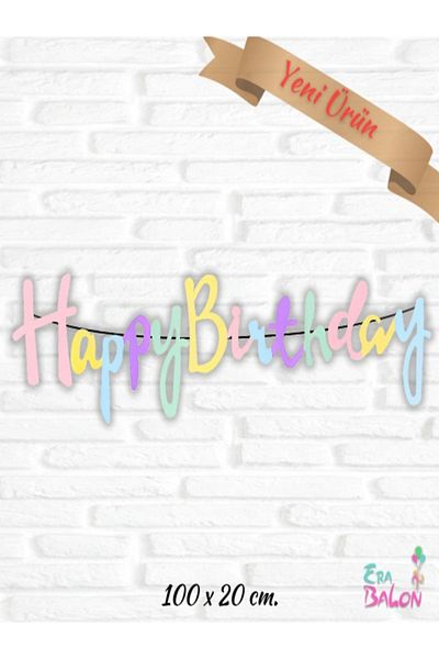 Öz-bal Πολύχρωμο πανό Happy Birthday
