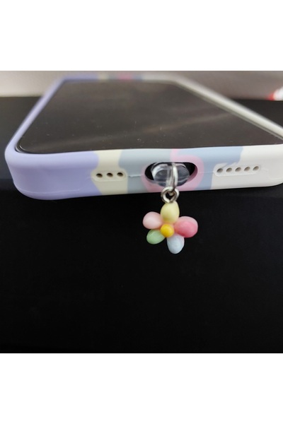 Renkli Çiçeğim Şarj Girişi Toz Tıkacı- Iphone Iphone 14 Ve Öncesi Modellerle Uyumlu