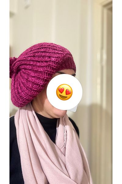 NEŞELİ HOME Soft Texture Turquoise Wool Rope Hand Knitted - Beanie and Hat 19X25X29 cm