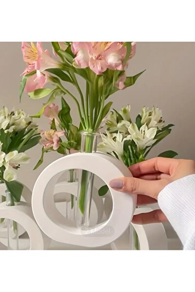 LAURELWOOD Laurel-wood Beton Kuru Çiçeklik Vazo,Dekoratif Vazo(Yuvarlak Model...