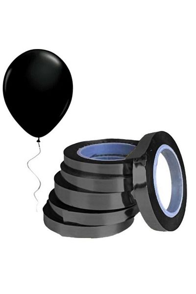 Öz-bal Shiny Metallized Black Black Raffia 25 Meters - Balloon Lanyard and Gift Wrap Decoration Strip