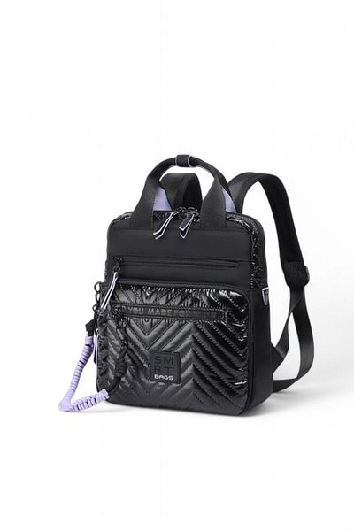 SMART BAGS Shiny Fabric Small Size Women's Backpack with Straps 3250