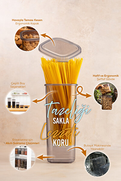 Vienev 2 Lt Anthracite 6-Piece Airtight Storage Set with Label